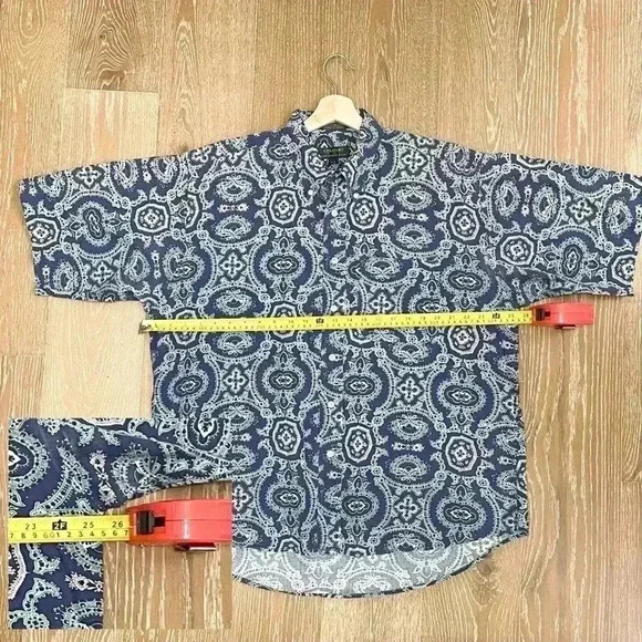 Vintage Colours by Alexander Julian Paisley Batik Short Sleeve Shirt Large - Picture 6 of 6